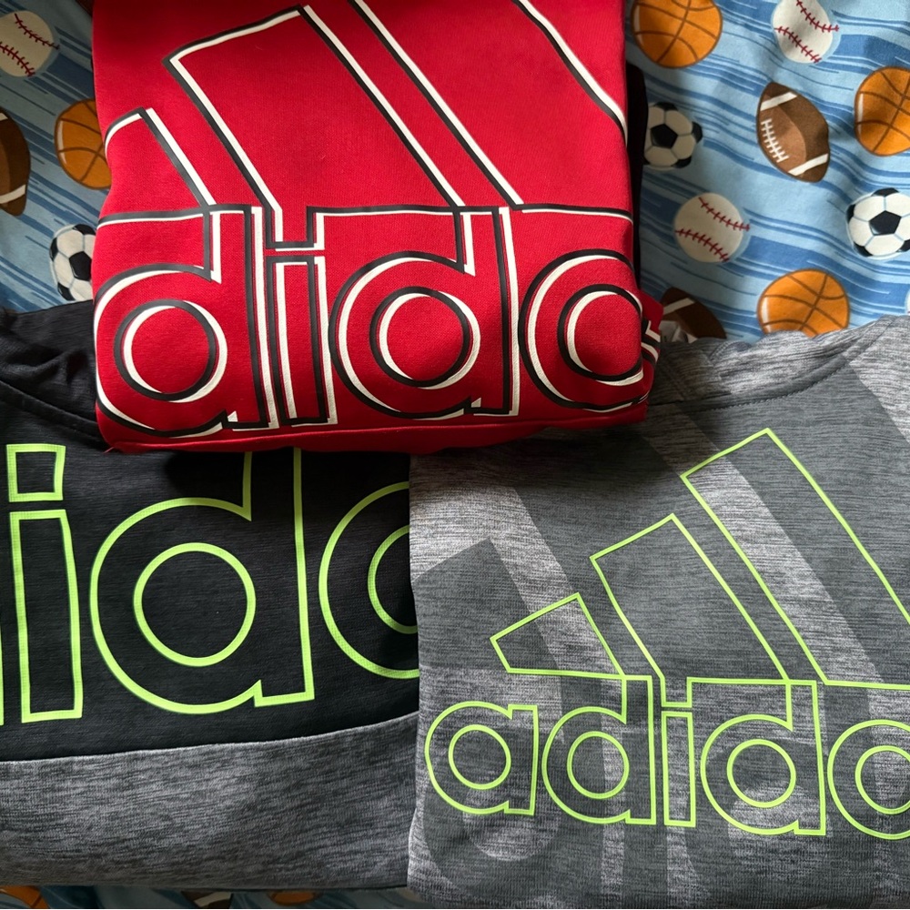 Adidas Kids Sweatshirts - Red, Black, and Gray